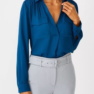 Ann Taylor - Camp blouse - deep blue - Size Large